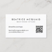 ブルーウォーモダンターカラークジラ海岸名刺 名刺 (裏面)