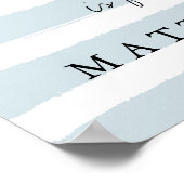 ブルーウォーモダンターカラーストライプカラーとブラックモノグラム ポスター (角)