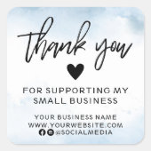 ブルーウォーモダンターカラービジネスサンキュー スクエアシール (正面)