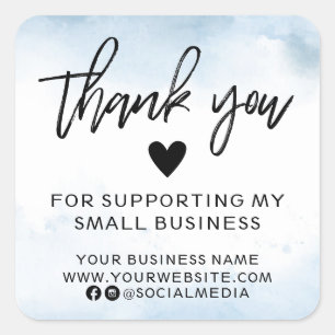 ブルーウォーモダンターカラービジネスサンキュー スクエアシール