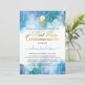 ブルーウォーモダンターカラーボーイファースト聖餐式 招待状 (スタンド正面)