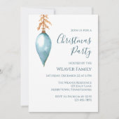 ブルーウォーモダンターカラーボードクリスマスクリスマスパーティー 招待状 (正面)