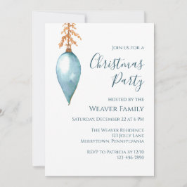 ブルーウォーモダンターカラーボードクリスマスクリスマスパーティー 招待状
