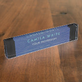 ブルーウォールエレガントプロフェッショナルクラスビジネス デスクネームプレート (側面)