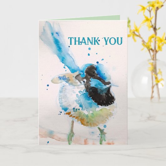 ブルーウォーレンウォーター色ありがとうブジアクア カード (黄色い花)