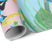 ブルーウォーレンチューリップアートフラワーウォーターカラーラッピング ラッピングペーパー (ロールコーナー)