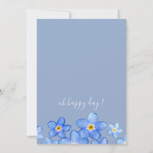 ブルーウォー忘れターカラー – Me-Nots 21歳の誕生日パーティー 招待状 (裏面)