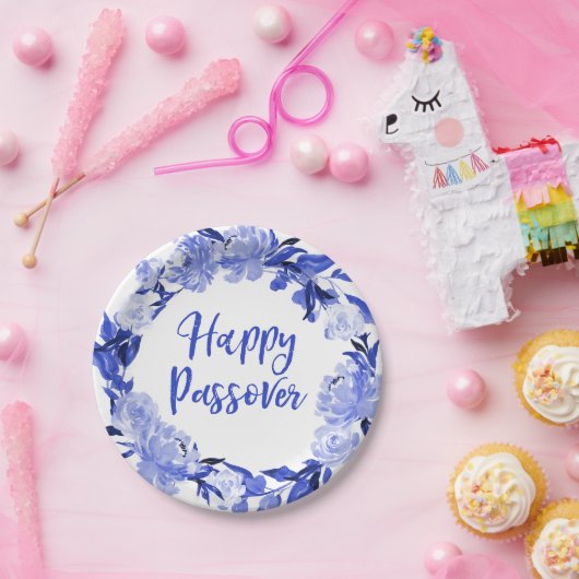 ブルーウォー王室のターカラーフローラハッピーパスソーバー ペーパープレート (パーティー)