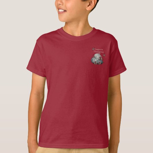 ブルーウォー素朴ターカラーカボチャ紅葉 Tシャツ (正面)