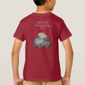 ブルーウォー素朴ターカラーカボチャ紅葉 Tシャツ (裏面)