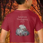 ブルーウォー素朴ターカラーカボチャ紅葉 Tシャツ