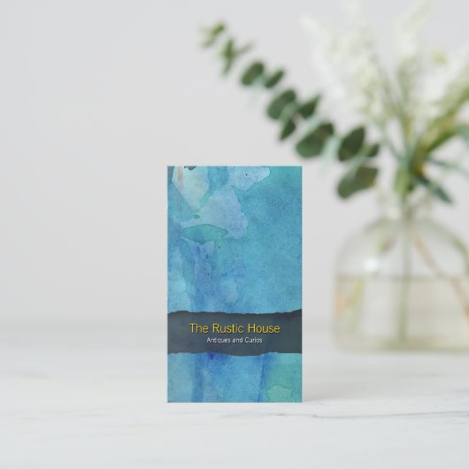 ブルーウォー素朴ターカラー小売業用名刺 名刺 (スタンド正面)