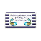 ブルーウォー航海のターカラーフィッシュビーチハウスアドレス ラベル (正面)