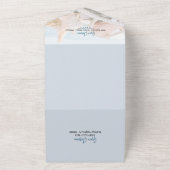 ブルーウォー航海のトシェルビーチ結婚式 オールインワン招待状 (外側)