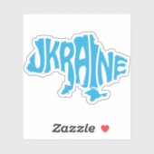 ブルーウクライナの地図と銘記ウクライナ シール (シート)