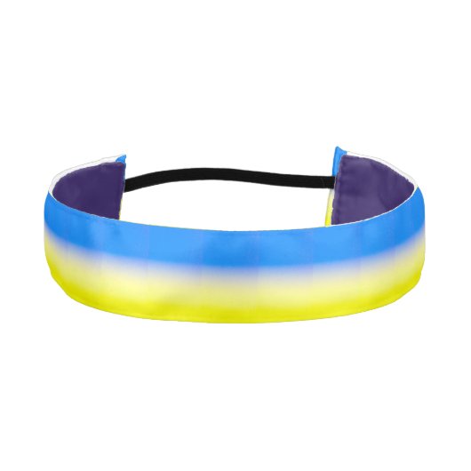 ブルーウクライナインスパイア平和アンチ戦争 アスレチックヘッドバンド (正面)