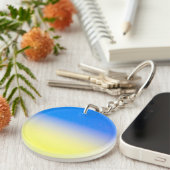 ブルーウクライナインスパイア平和アンチ戦争 キーホルダー (正面右)