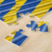 ブルーウクライナインスパイア平和アンチ戦争 ジグソーパズル (側面)
