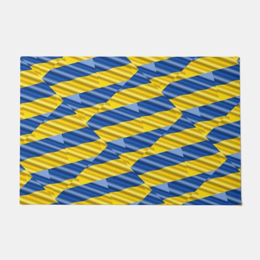 ブルーウクライナインスパイア平和アンチ戦争 ドアマット (正面)