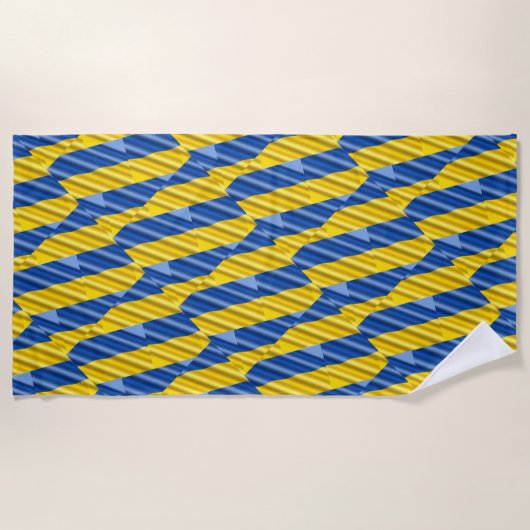 ブルーウクライナインスパイア平和アンチ戦争 ビーチタオル (正面)