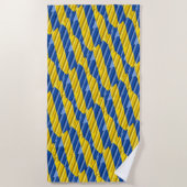 ブルーウクライナインスパイア平和アンチ戦争 ビーチタオル (正面)