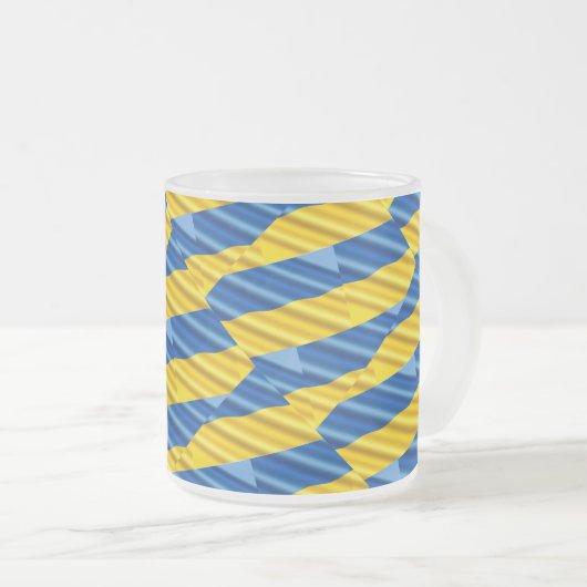 ブルーウクライナインスパイア平和アンチ戦争 フロストグラスマグカップ (正面右)