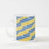 ブルーウクライナインスパイア平和アンチ戦争 フロストグラスマグカップ (左)