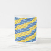 ブルーウクライナインスパイア平和アンチ戦争 フロストグラスマグカップ (中央)