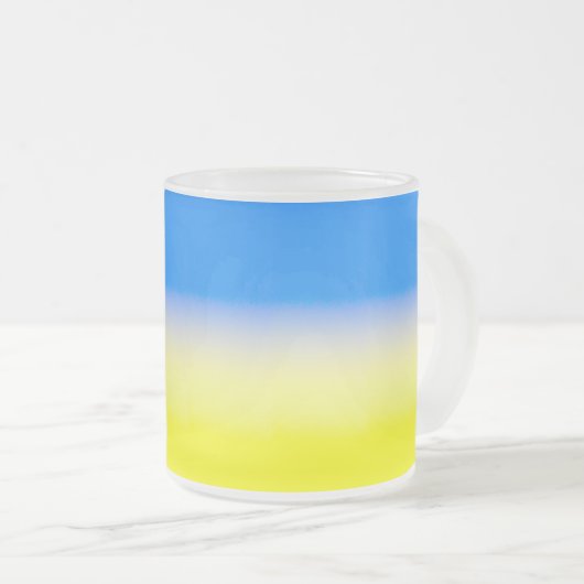 ブルーウクライナインスパイア平和アンチ戦争 フロストグラスマグカップ (正面右)