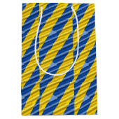 ブルーウクライナインスパイア平和アンチ戦争 ミディアムペーパーバッグ (正面)