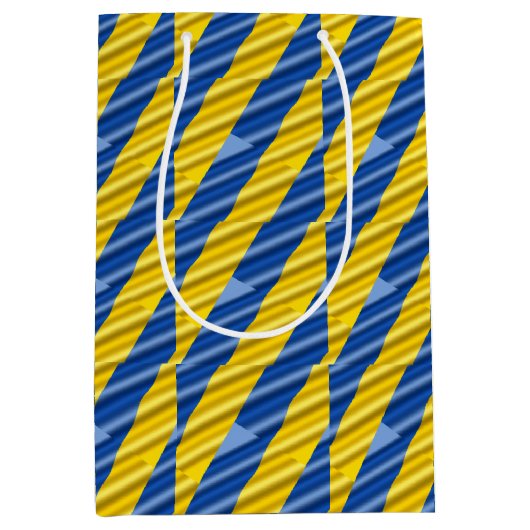 ブルーウクライナインスパイア平和アンチ戦争 ミディアムペーパーバッグ (正面)