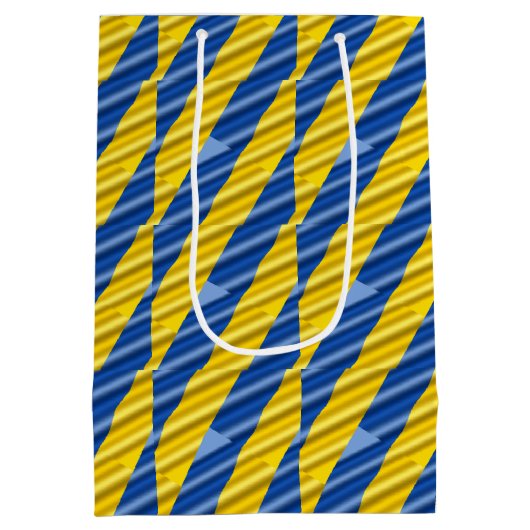 ブルーウクライナインスパイア平和アンチ戦争 ミディアムペーパーバッグ (裏面)