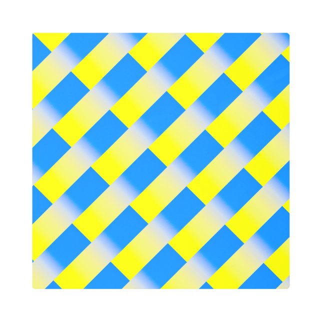 ブルーウクライナインスパイア平和アンチ戦争 メタルプリント (正面)