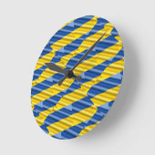 ブルーウクライナインスパイア平和アンチ戦争 ラウンド壁時計 (傾斜)