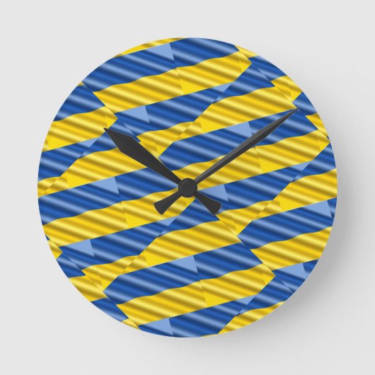 ブルーウクライナインスパイア平和アンチ戦争 ラウンド壁時計 (正面)