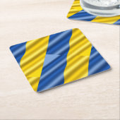 ブルーウクライナインスパイア平和戦争 スクエアペーパーコースター (アングル)