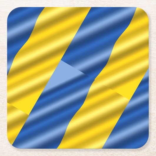 ブルーウクライナインスパイア平和戦争 スクエアペーパーコースター (正面)