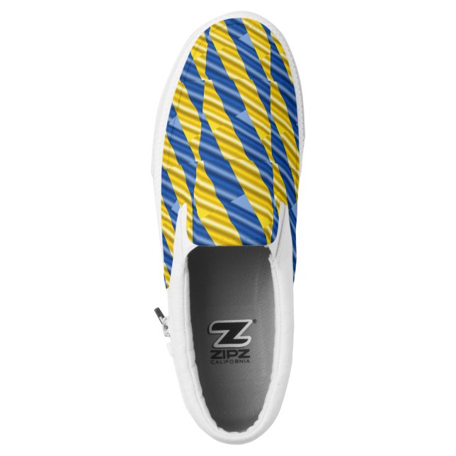 ブルーウクライナインスパイア平和戦争 スリップオンスニーカー (左靴表面)