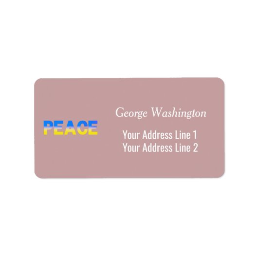 ブルーウクライナインスパイア平和戦争 ラベル (正面)