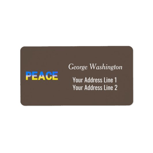 ブルーウクライナインスパイア平和戦争 ラベル (正面)