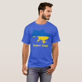 ブルーウクライナ国旗の地図Жовто-Сині Tシャツ (正面フル)