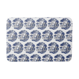 ブルーウクラシックィローデザインキッチンラグまたは バスマット