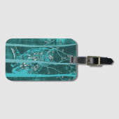 ブルーウグランジッドランドフクロウの芸術 ラゲッジタグ (正面横)