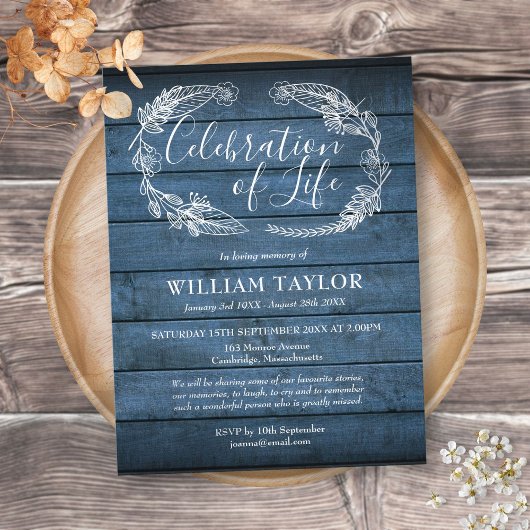 ブルーウッドお祝いオブライフ葬儀招待状 案内ポストカード