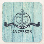 ブルーウッドウェルカムトゥザレイクハウス スクエアペーパーコースター (正面)