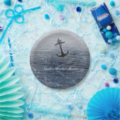 ブルーウッドエレガント航海のビーチシーパーティーカスタム ペーパープレート (パーティー)