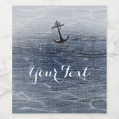 ブルーウッドエレガント航海のビーチシーワインラベル ワインラベル (シングルラベル)