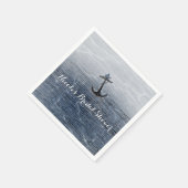 ブルーウッドエレガント航海のビーチシー婚約 スタンダードカクテルナプキン (角)