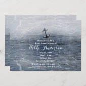ブルーウッドエレガント航海のビーチシー招待状 招待状 (正面/裏面)