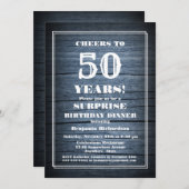 ブルーウッドサプライズ50th誕生日ディナーパーティー 招待状 (正面/裏面)